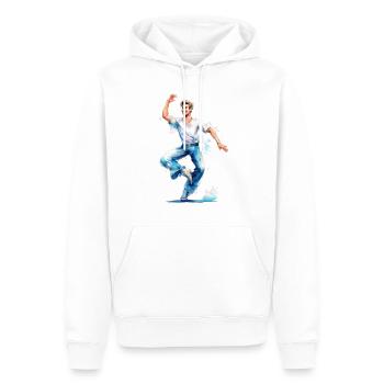 Aquarell Illustration von einem männlichen Tänzer - Männer Premium Bio Hoodie - Weiß - Vorne - Nico (187cm)
