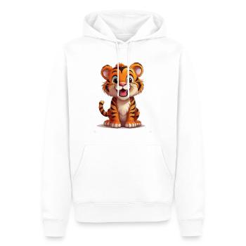 Ein niedlicher glücklicher Tiger - Männer Premium Bio Hoodie - Weiß - Vorne - Nico (187cm)