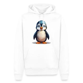 Pingouin mignon - Sweat à capuche Premium bio Homme - blanc - Devant - Nico (187cm)