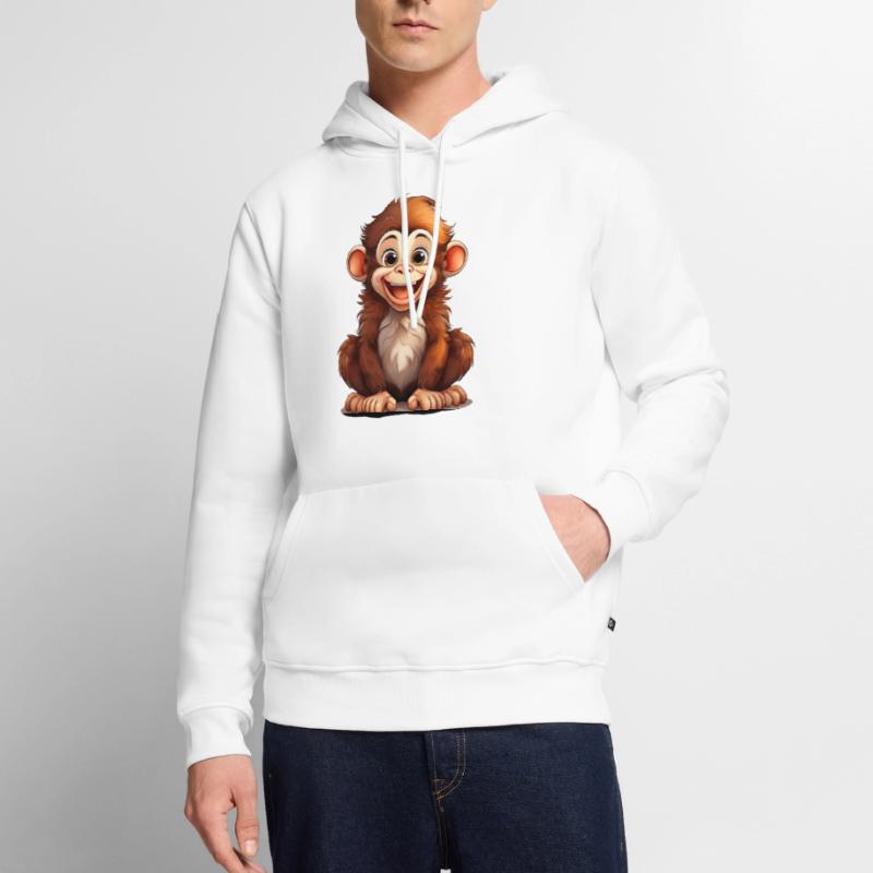A cute, crazy monkey Men’s Premium Organic Hoodie