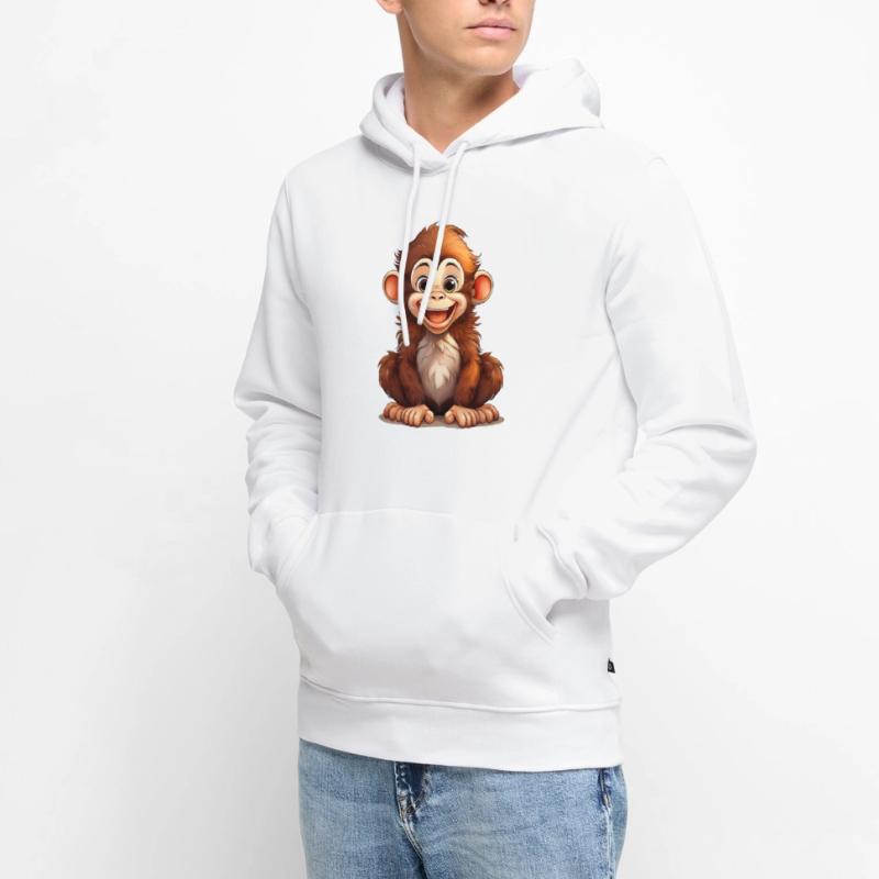 A cute, crazy monkey Men’s Premium Organic Hoodie