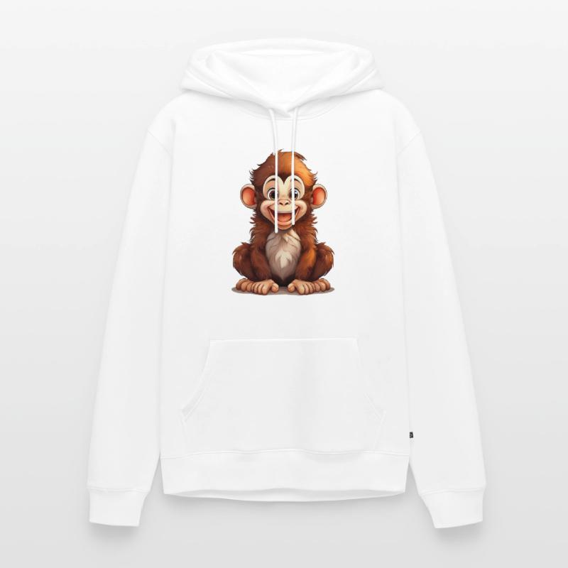 A cute, crazy monkey Men’s Premium Organic Hoodie