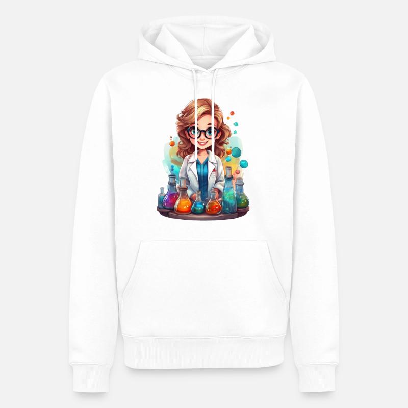 Chemikerin im Labor - Männer Premium Bio Hoodie - Weiß