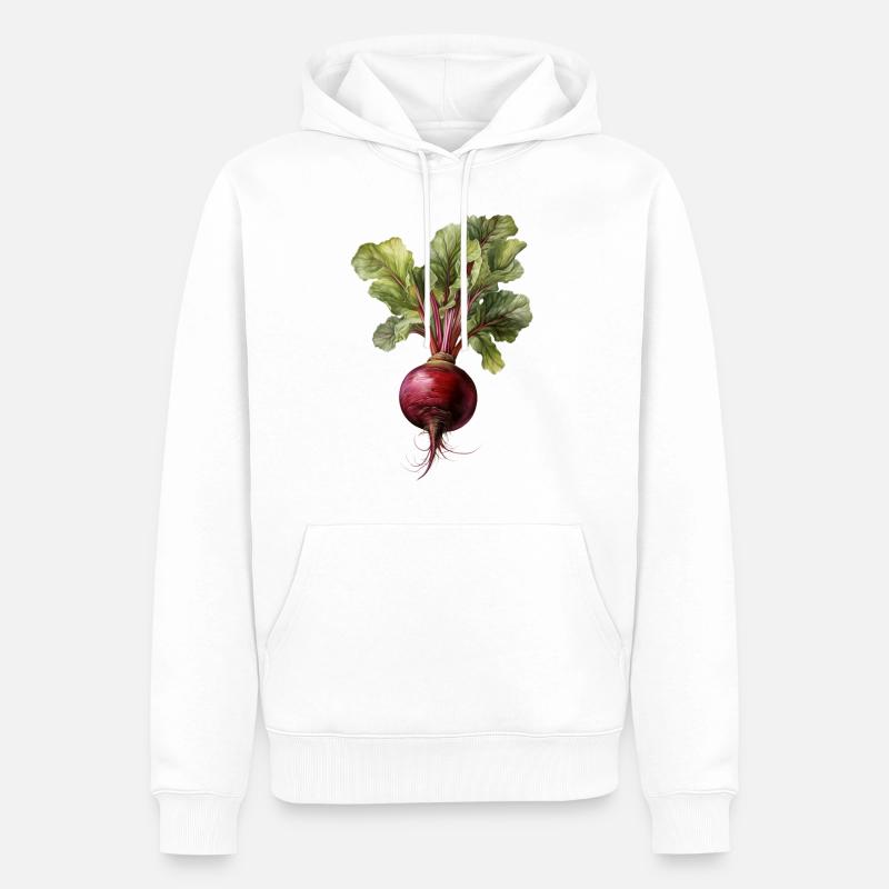 Betterave / Betterave - Sweat à capuche Premium bio Homme - blanc