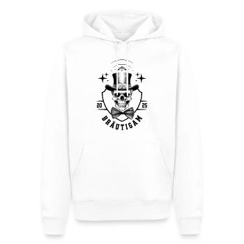 Enterrement de vie de garçon 2025 Groom Crâne Enterrement de vie de garçon - Sweat à capuche Premium bio Homme - blanc - Devant - Nico (187cm)