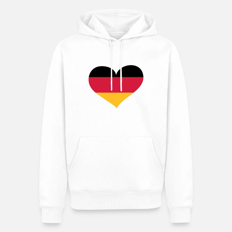Deutschland Herz; Heart Germany - Männer Premium Bio Hoodie - Weiß