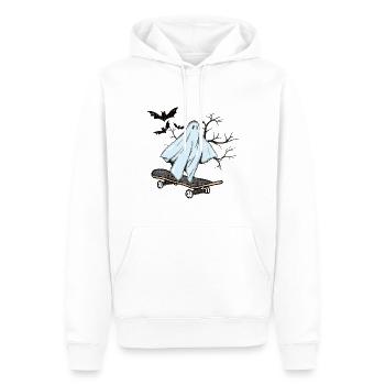 Lustiges Gespenst Skateboard Halloween Geschenk - Männer Premium Bio Hoodie - Weiß - Vorne - Nico (187cm)