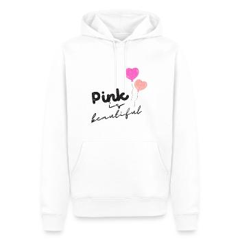 pink is beautiful - Männer Premium Bio Hoodie - Weiß - Vorne - Nico (187cm)