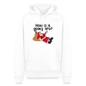 Chill Santa, Noël, dicton drôle - Sweat à capuche Premium bio Homme - blanc - Devant - Nico (187cm)