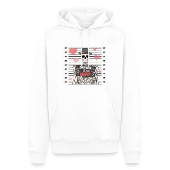 coupable d'amour - Sweat à capuche Premium bio Homme - blanc - Devant - Nico (187cm)