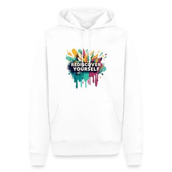 Redécouvrez-vous Flower Motival Graphic - Sweat à capuche Premium bio Homme - blanc - Devant - Nico (187cm)