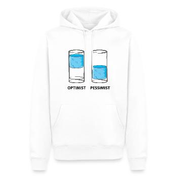 Optimist - Pessimist, Glas gefüllt - Männer Premium Bio Hoodie - Weiß - Vorne - Nico (187cm)