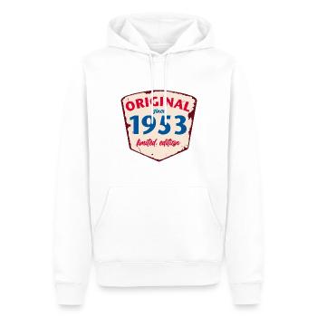 1953 Blechschild - limeted edition - Vintage - Männer Premium Bio Hoodie - Weiß - Vorne - Nico (187cm)