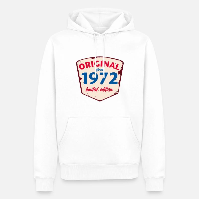 1972 Blechschild - édition citronnée - Millésime - Sweat à capuche Premium bio Homme - blanc