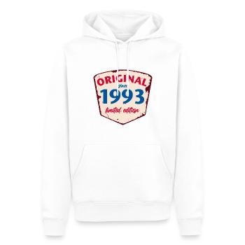 1993 Blechschild - limeted edition - Vintage - Männer Premium Bio Hoodie - Weiß - Vorne - Nico (187cm)