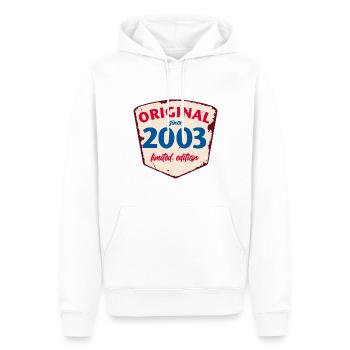 2003 Blechschild - limeted edition - Vintage - Männer Premium Bio Hoodie - Weiß - Vorne - Nico (187cm)
