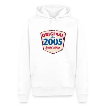 2005 Blechschild - limeted edition - Vintage - Männer Premium Bio Hoodie - Weiß - Vorne - Nico (187cm)