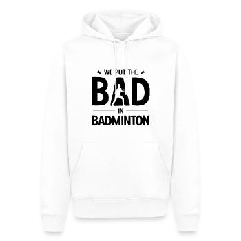 Badminton - Männer Premium Bio Hoodie - Weiß - Vorne - Nico (187cm)
