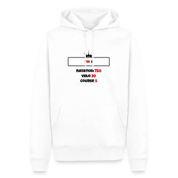 T shirt triathlon Distance S Noir - Sweat à capuche Premium bio Homme - blanc - Devant - Nico (187cm)
