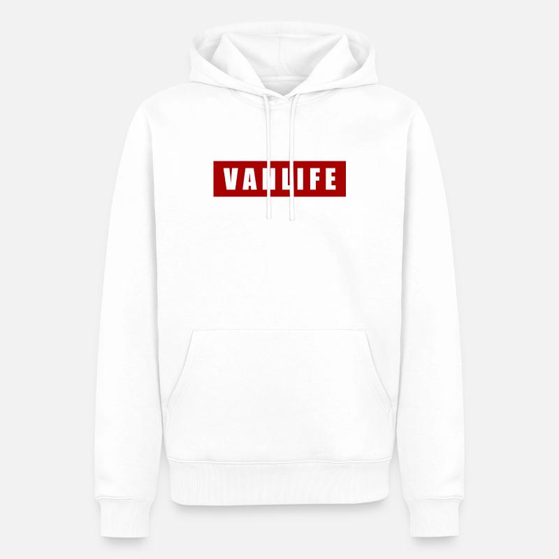 Van life - Sweat à capuche Premium bio Homme - blanc