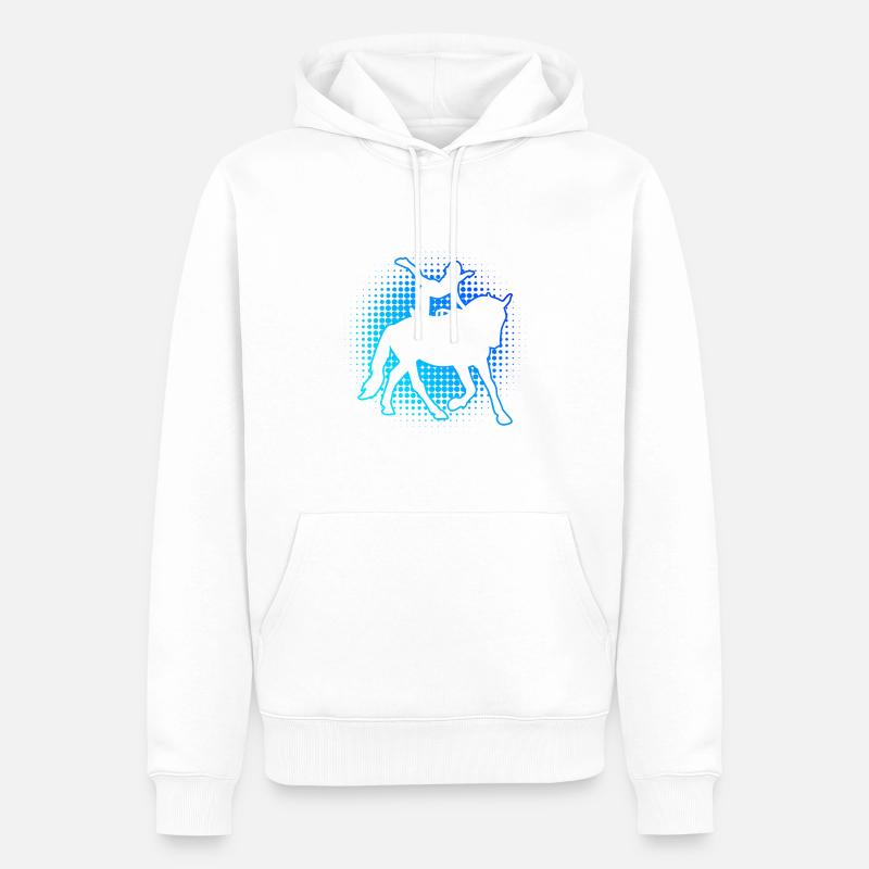 Herren Pferdeperformance Körperbeherrschung - Männer Premium Bio Hoodie - Weiß