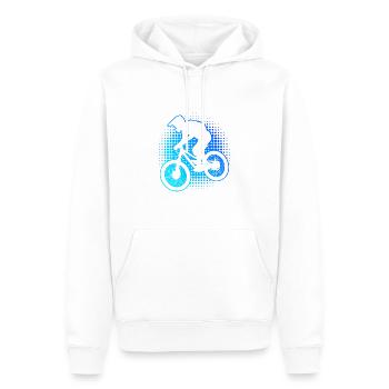 Vélo de montagne femme homme Vélo de montagne Cyclisme - Sweat à capuche Premium bio Homme - blanc - Devant - Nico (187cm)