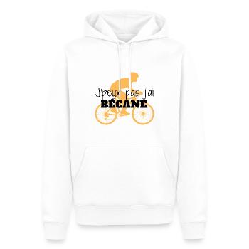 J'peux pas j'ai bécane - Sweat à capuche Premium bio Homme - blanc - Devant - Nico (187cm)