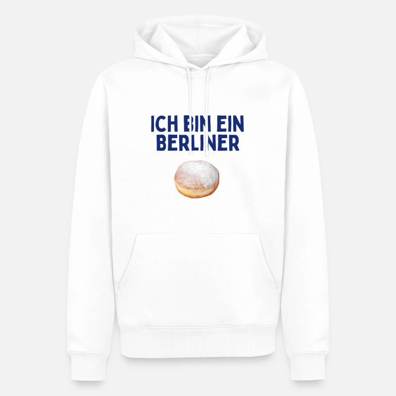 Ich bin ein Berliner Design - Männer Premium Bio Hoodie - Weiß