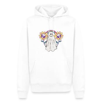 Lustiges Gespenst Mit Blumen Halloween Geschenk - Männer Premium Bio Hoodie - Weiß - Vorne - Nico (187cm)