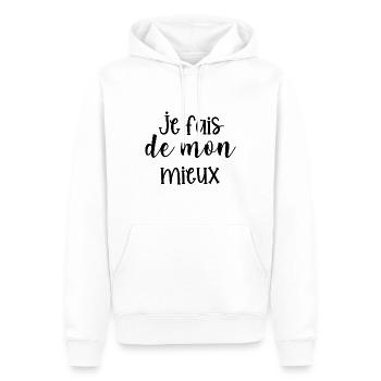je fais de mon mieux - Sweat à capuche Premium bio Homme - blanc - Devant - Nico (187cm)