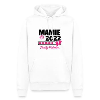 Mamie en 2022 / Cadeau future mamie 2022 - Sweat à capuche Premium bio Homme - blanc - Devant - Nico (187cm)