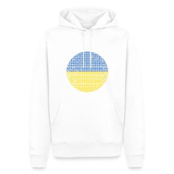 Drapeau de l’Ukraine Vintage Drapeau ukrainien d’occasion Look - Sweat à capuche Premium bio Homme - blanc - Devant - Nico (187cm)