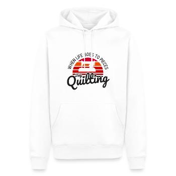 Quilten von Tagesdecken - Männer Premium Bio Hoodie - Weiß - Vorne - Nico (187cm)