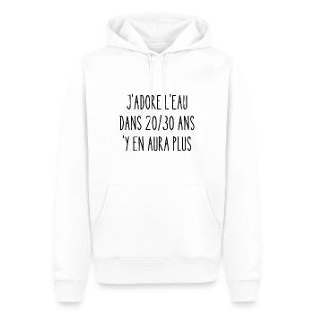 j'adore l'eau - Sweat à capuche Premium bio Homme - blanc - Devant - Nico (187cm)