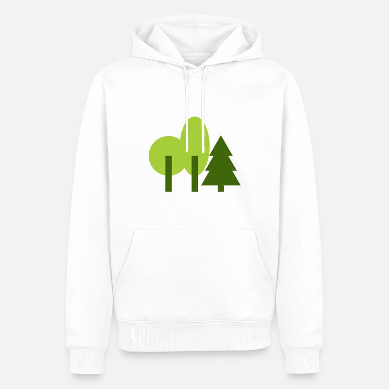 Bäume Wald Park - Männer Premium Bio Hoodie - Weiß