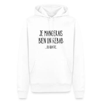 je mangerais bien un kebab - Sweat à capuche Premium bio Homme - blanc - Devant - Nico (187cm)