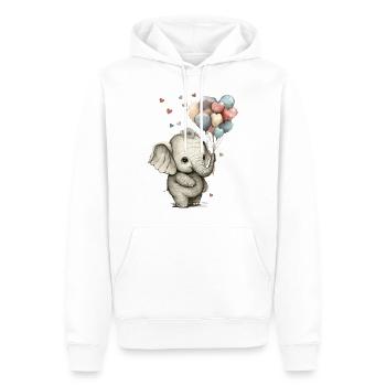 Éléphant mignon - Sweat à capuche Premium bio Homme - blanc - Devant - Nico (187cm)