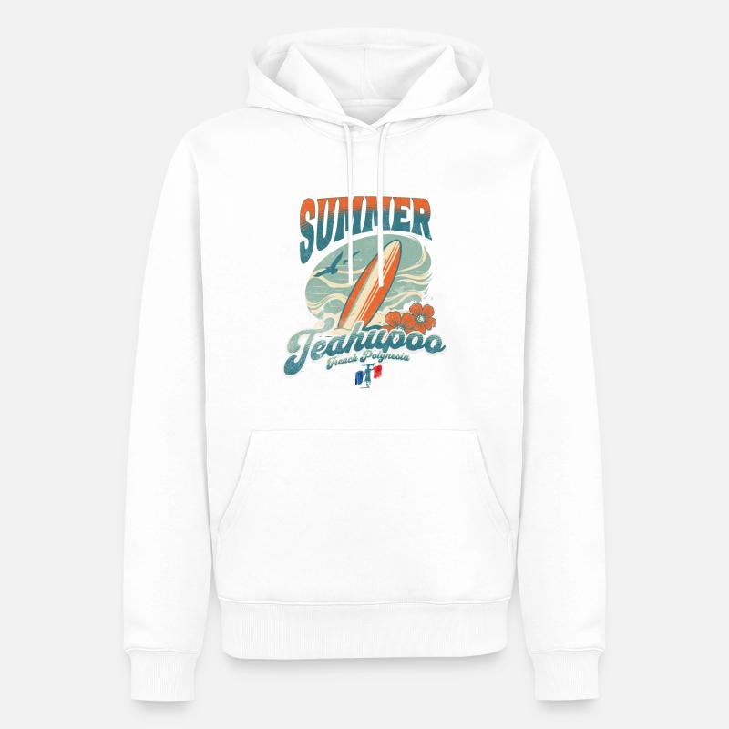 Summer Vibes 2024 Teahupoo - Männer Premium Bio Hoodie - Weiß