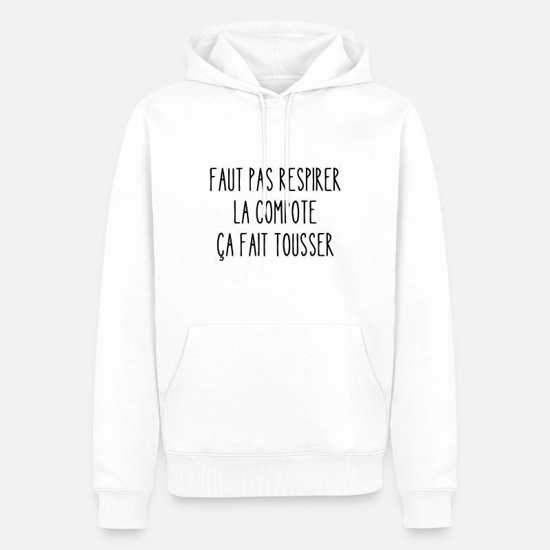faut pas respirer la compote - Sweat à capuche Premium bio Homme - blanc