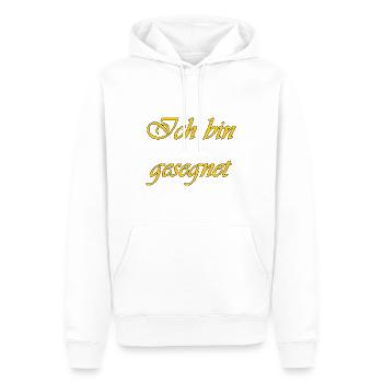 Ich bin gesegnet - Männer Premium Bio Hoodie - Weiß - Vorne - Nico (187cm)