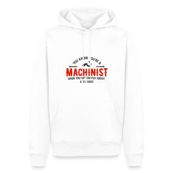 Maschinen-Bediener Maschinenführer Machinist - Männer Premium Bio Hoodie - Weiß - Vorne - Nico (187cm)
