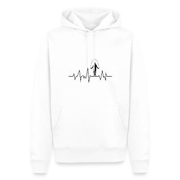 Coeur battement de cœur ECG Speed Rope saut à la corde - Sweat à capuche Premium bio Homme - blanc - Devant - Nico (187cm)
