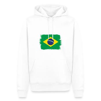 Brésil Drapeau Brésilien Drapeau Amérique du Sud - Sweat à capuche Premium bio Homme - blanc - Devant - Nico (187cm)