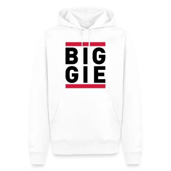 BIGGIE - Sweat à capuche Premium bio Homme - blanc - Devant - Nico (187cm)