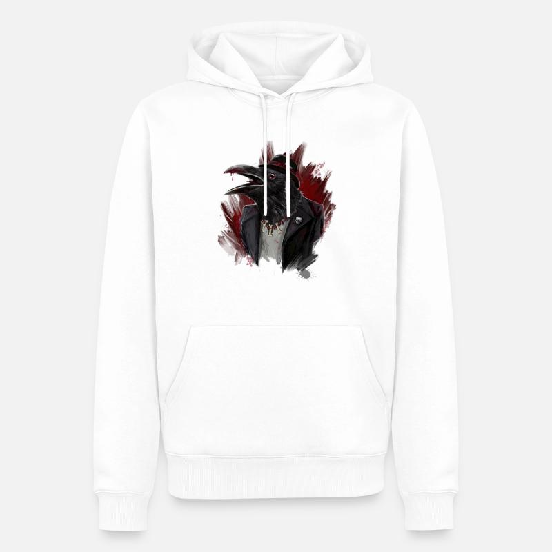 raven - Männer Premium Bio Hoodie - Weiß