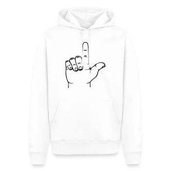 Loser Hand - Männer Premium Bio Hoodie - Weiß - Vorne - Nico (187cm)