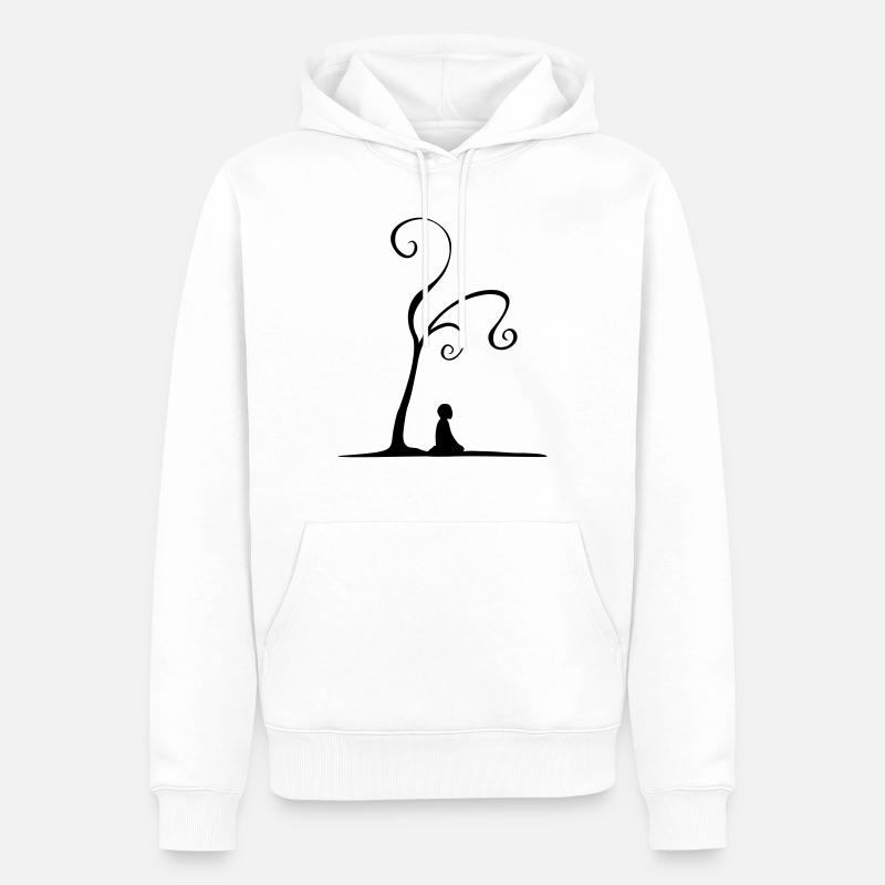 Meditation unter Baum - Männer Premium Bio Hoodie - Weiß