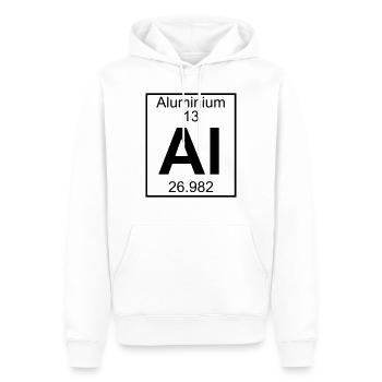 Periodic table element 13 - Al (aluminium) - BIG - Sweat à capuche Premium bio Homme - blanc - Devant - Nico (187cm)