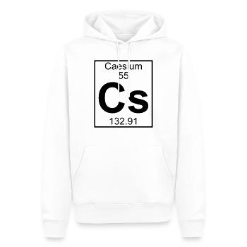 Element 055 - Cs (caesium) - Full - Sweat à capuche Premium bio Homme - blanc - Devant - Nico (187cm)
