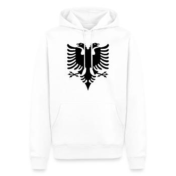 albania - Men’s Premium Organic Hoodie - white - Front - Nico (187cm)